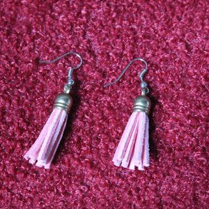 Pink tassel earrings